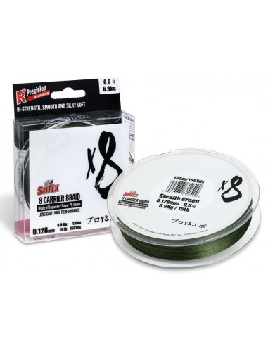 Sufix X8 135M 0.148MM 7.5KG 0.8 17LB STEALTH GREEN