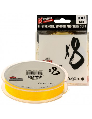 Sufix X8 135M 0.185MM 15.5KG 35LB HOT YELLOW