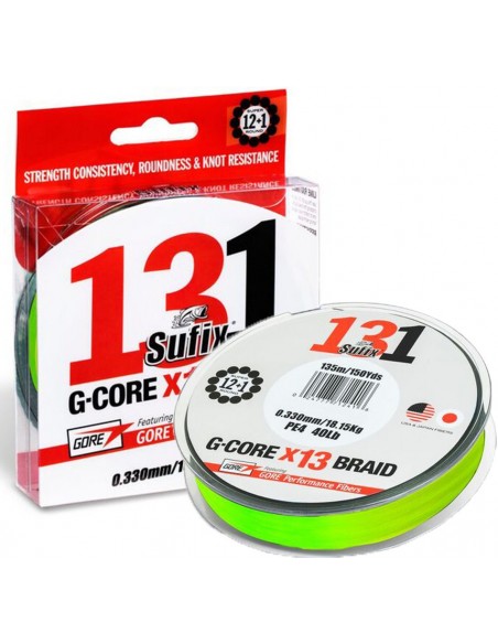Sufix 131 Braid 150M 0.185MM 11.40KG 25LB NEON CHARTREUSE