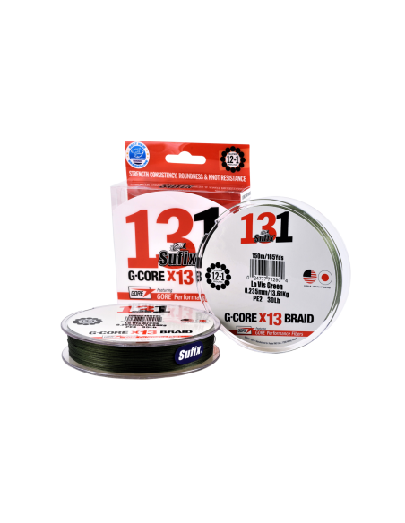 Sufix 131 Braid 150M 0.235MM 13.61KG 30LB LOW-VIS GREEN