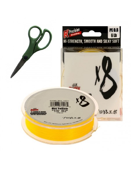 Sufix X8 X8 135M 0.165MM 10.5KG 23LB HOT YELLOW + ножица + ножица