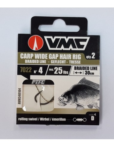 VMC куки свързани - 7022 P.T.F.E. 4 x2 + текстилен конец 30cm + прът за конец