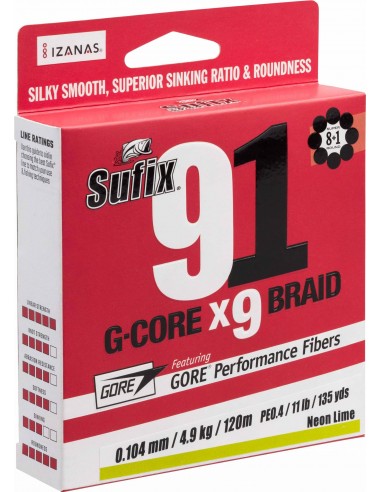 Sufix 91 BRAID 150M CHARTREUX 0, 205mm 11,3kg 25LB