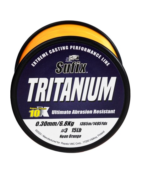 TRITANIUM O,30mm/6,3kg неоново оранжево 1520m Sufix монофил (8db/cs)