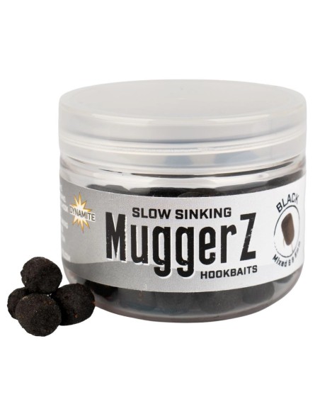 MuggerZ Slow Sinking Fishmeal Hookbaits Black 6mm & 8mm